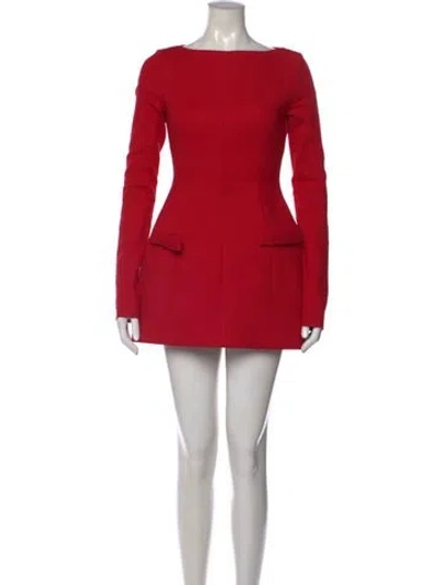 Pre-owned Helsa Bateau Neckline Mini Dress In Red