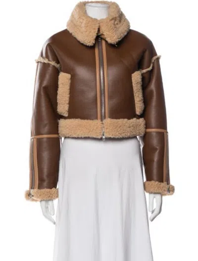 Pre-owned Helsa Biker Jacket In Brown