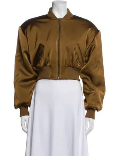 Pre-owned Helsa Bomber Jacket In Brown