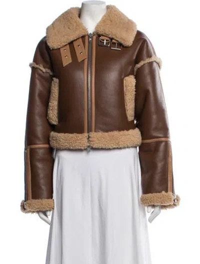 Pre-owned Helsa Bomber Jacket In Brown