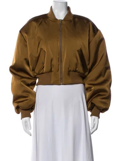Pre-owned Helsa Bomber Jacket In Brown