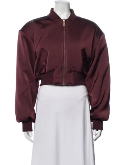 Pre-owned Helsa Bomber Jacket W/ Tags In Burgundy