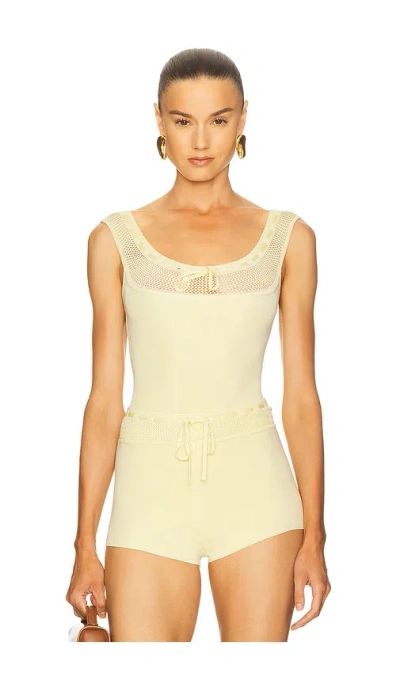 Helsa Brie Bodysuit In Yellow