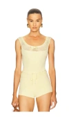 Helsa Brie Bodysuit In Yellow