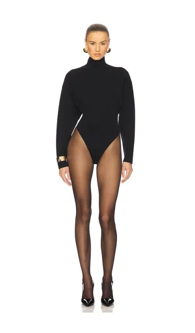 Helsa Calloway Knit Bodysuit In 黑色