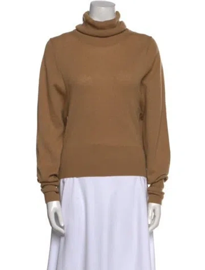 Pre-owned Helsa Cashmere Turtleneck Sweater In Brown