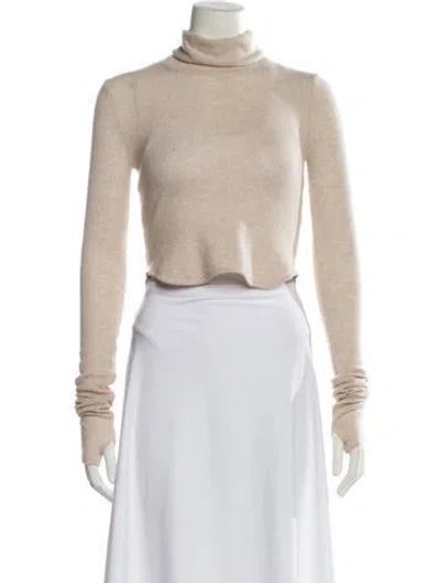 Pre-owned Helsa Cashmere Turtleneck Sweater In Neutrals