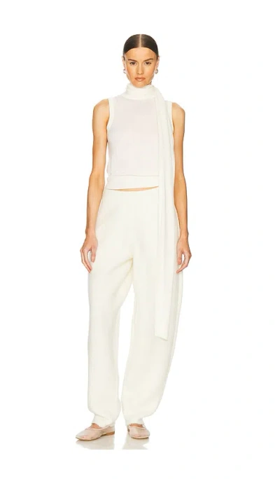 Helsa Charlee Knit Scarf Top In Ivory