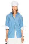 Helsa Classic Oversized Shirt In Blue