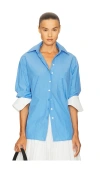 Helsa Classic Oversized Shirt In Blue