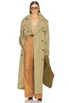 Helsa Classic Oversized Trench In Olive