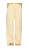Helsa Cotton Twill Puff Pant In Yellow