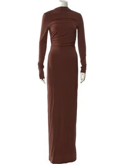 Pre-owned Helsa Cowl Neck Long Dress In Brown