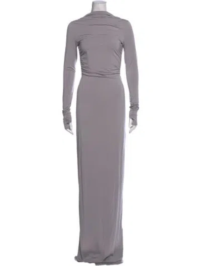 Pre-owned Helsa Cowl Neck Long Dress In Grey/purple