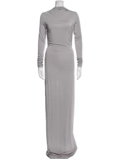 Pre-owned Helsa Cowl Neck Long Dress In Grey/purple