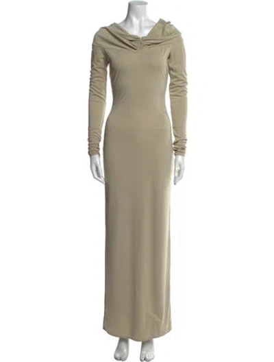 Pre-owned Helsa Cowl Neck Long Dress In Neutral