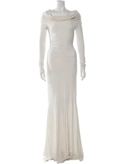 Pre-owned Helsa Cowl Neck Long Dress In Neutrals