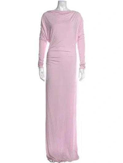 Pre-owned Helsa Cowl Neck Long Dress In Pink