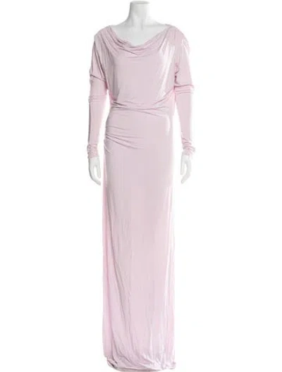 Pre-owned Helsa Cowl Neck Long Dress In Purple