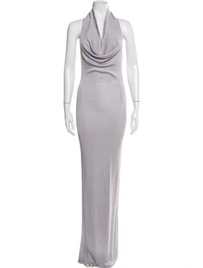 Pre-owned Helsa Cowl Neck Long Dress In Purple