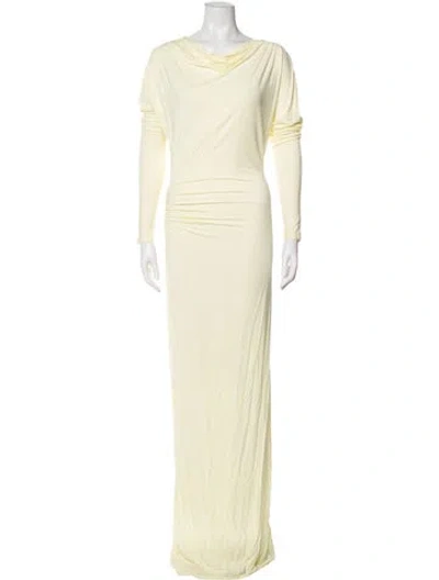 Pre-owned Helsa Cowl Neck Long Dress In Yellow