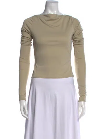 Pre-owned Helsa Cowl Neck Long Sleeve Top In Neutrals