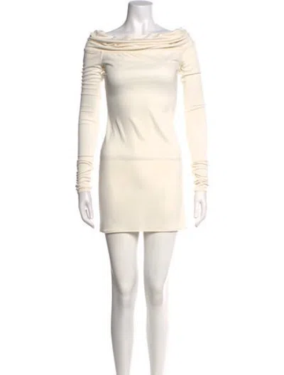 Pre-owned Helsa Cowl Neck Mini Dress In Neutrals