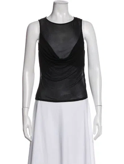 Pre-owned Helsa Cowl Neck Sleeveless Top In Black