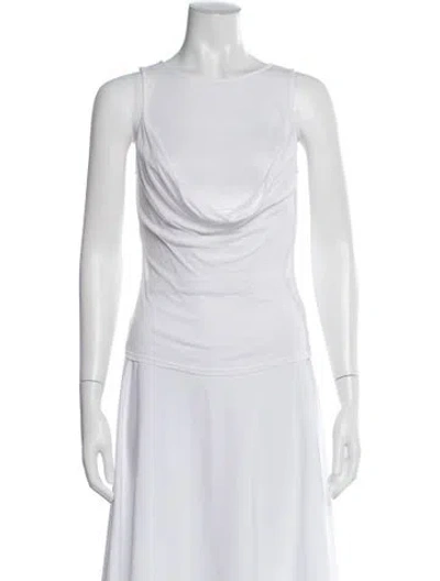 Pre-owned Helsa Cowl Neck Sleeveless Top In White