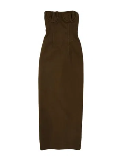 Pre-owned Helsa Crew Neck Knee-length Dress In Green