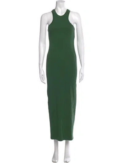 Pre-owned Helsa Crew Neck Long Dress In Green