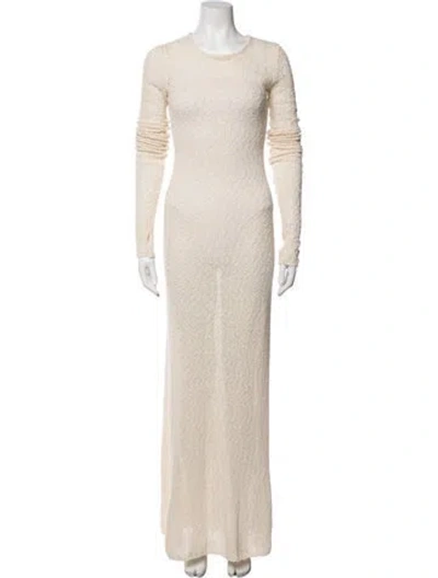 Pre-owned Helsa Crew Neck Long Dress In Neutrals