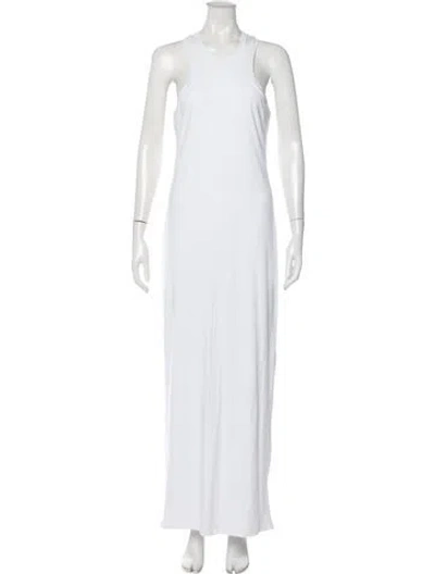 Pre-owned Helsa Crew Neck Long Dress In White