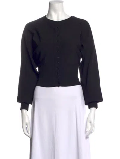 Pre-owned Helsa Crew Neck Long Sleeve Button-up Top W/ Tags In Black