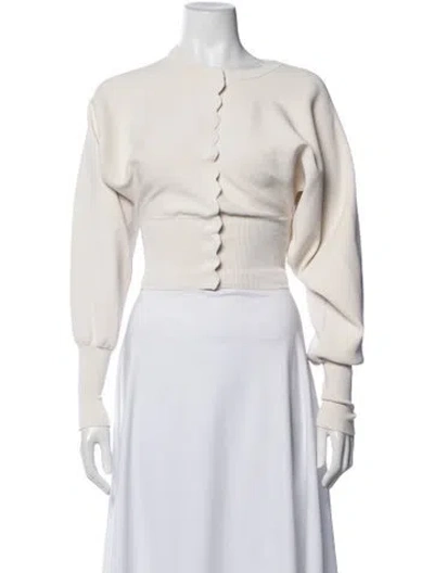 Pre-owned Helsa Crew Neck Long Sleeve Top In Neutral