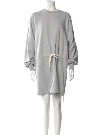 Pre-owned Helsa Crew Neck Mini Dress In Gray