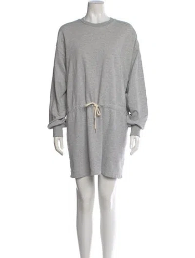Pre-owned Helsa Crew Neck Mini Dress In Gray