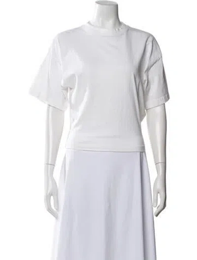 Pre-owned Helsa Crew Neck Short Sleeve T-shirt In White