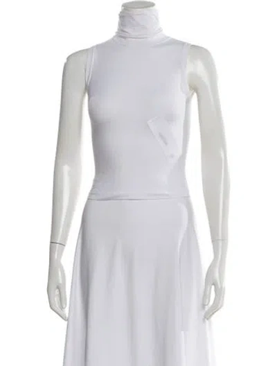 Pre-owned Helsa Crew Neck Sleeveless Top In White