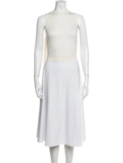 Pre-owned Helsa Crew Neck Sweater In White