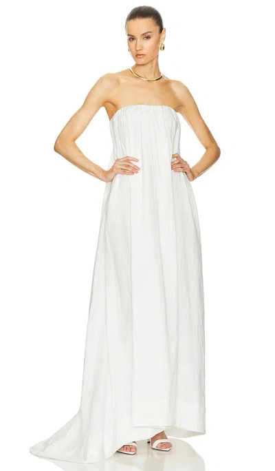 Helsa Crinkle Pleated Gown In White