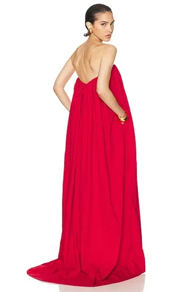 Helsa Crinkle Pleated Gown In Very Red