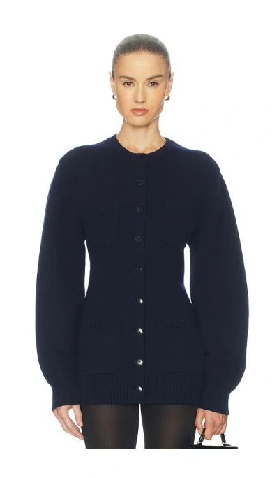 Helsa Devika Wool Cashmere Cardigan In Blue