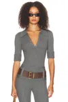 Helsa Devora Polo Bodysuit In Gray