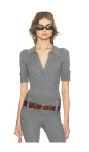 Helsa Devora Polo Bodysuit In Gray