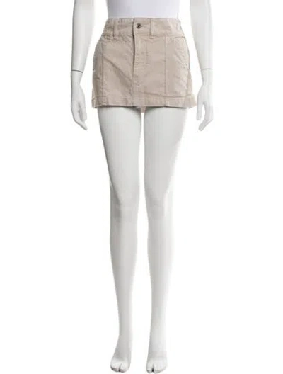 Pre-owned Helsa Distressed Accents Mini Skirt In Neutral