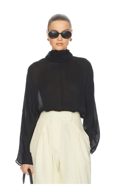 Helsa Dolman Popover Top In Black