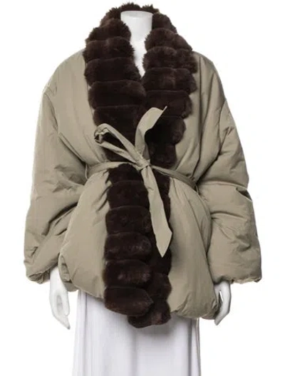 Pre-owned Helsa Down Coat In Green