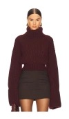 Helsa Esti Turtleneck Sweater In Burgundy