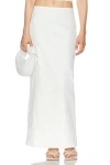Helsa Eyelet Column Midi Skirt In Antique White